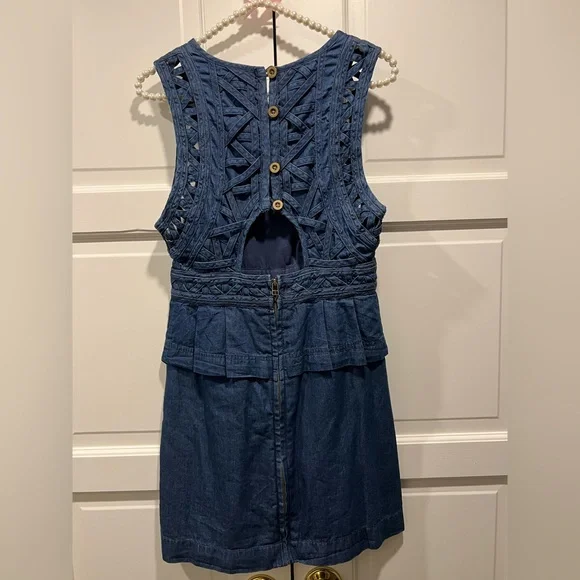 NWOT Free People New Romantics Highland Denim Dress - Picture 4 of 7